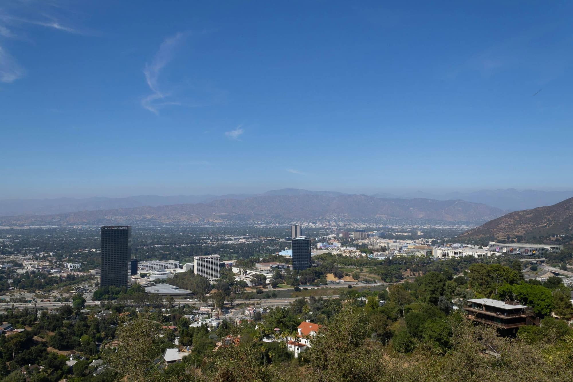 View from Mulholland over Studio City and the San Fernando Valley